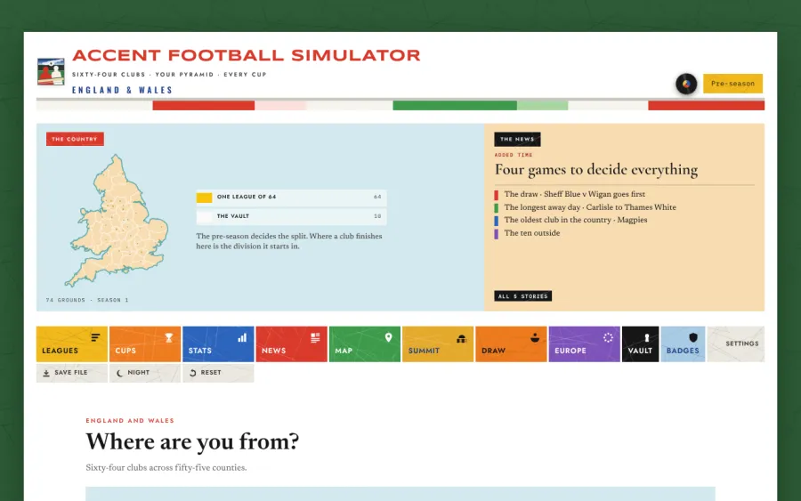 Accent Football Simulator screenshot 1 from the developer