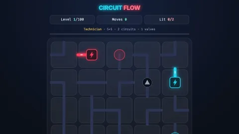 Circuit Flow, a new circuit routing puzzle game by RawVj