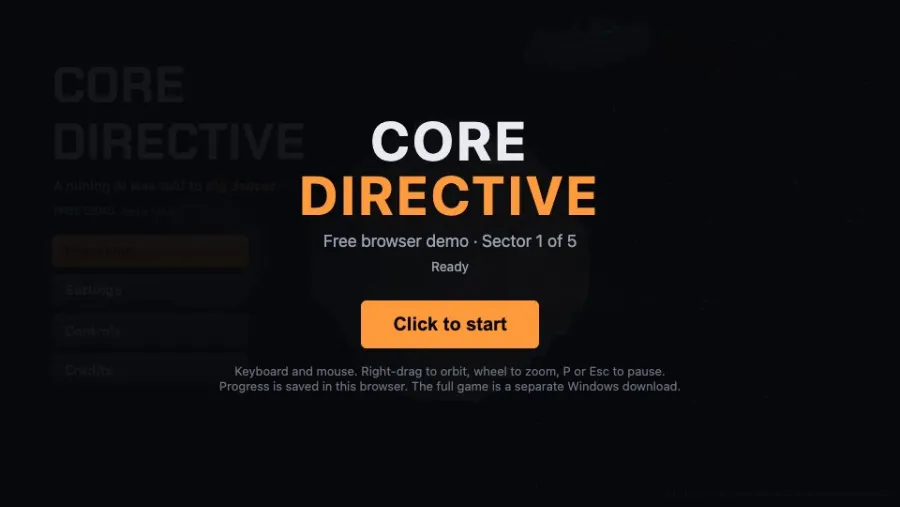 Core Directive running in the browser, screen 2 captured by FreshPlay on October 27, 2026