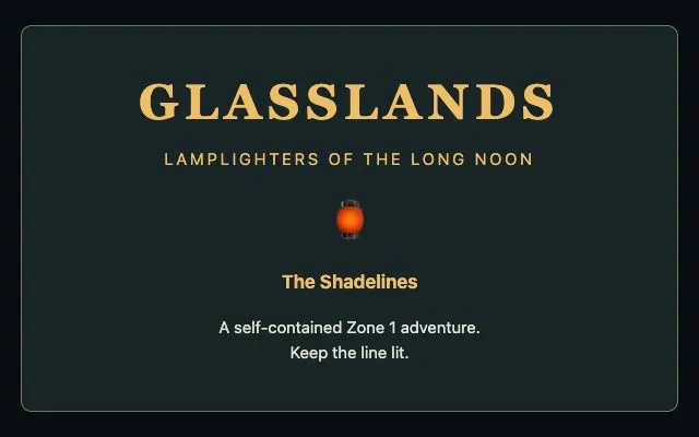 Glasslands running in the browser, screen 1 captured by FreshPlay on October 26, 2026